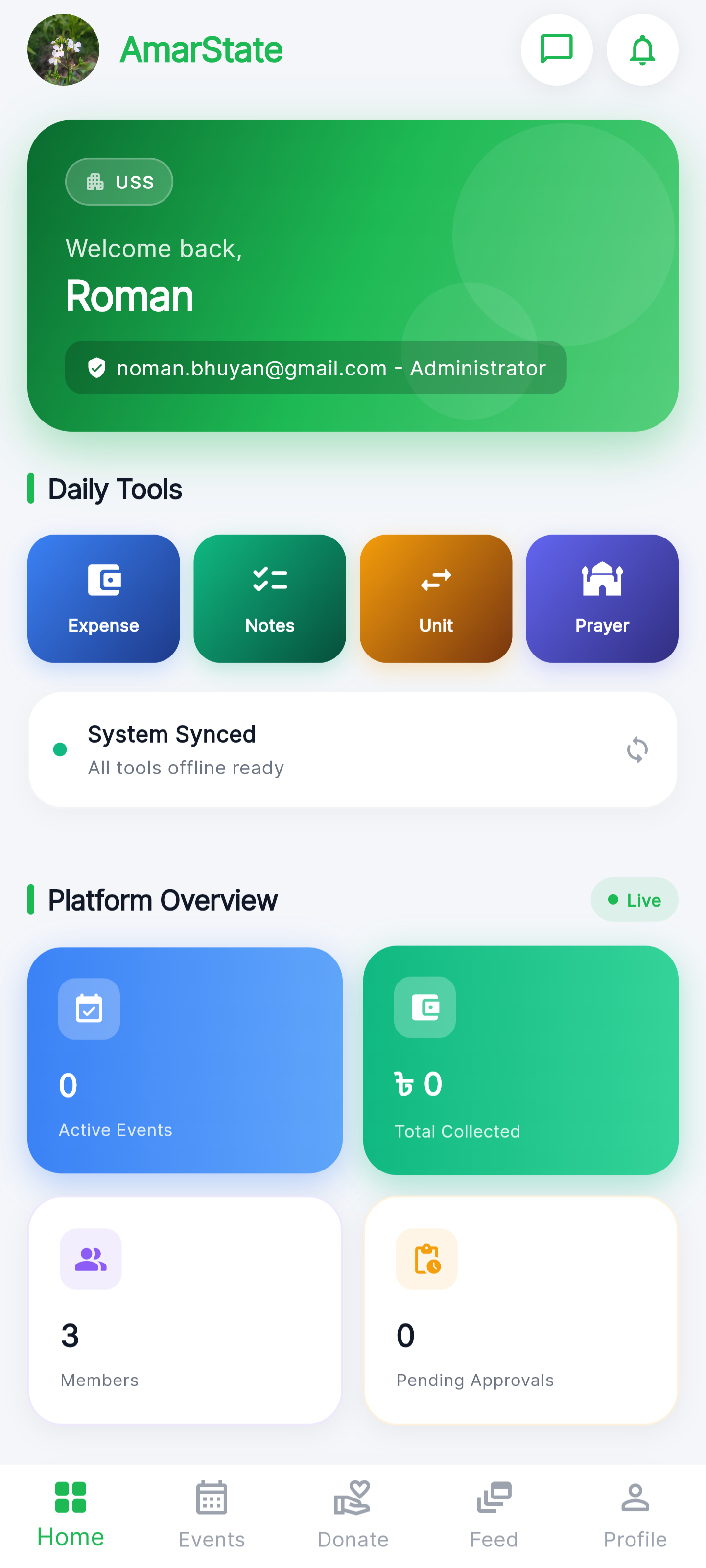 AmarState Dashboard